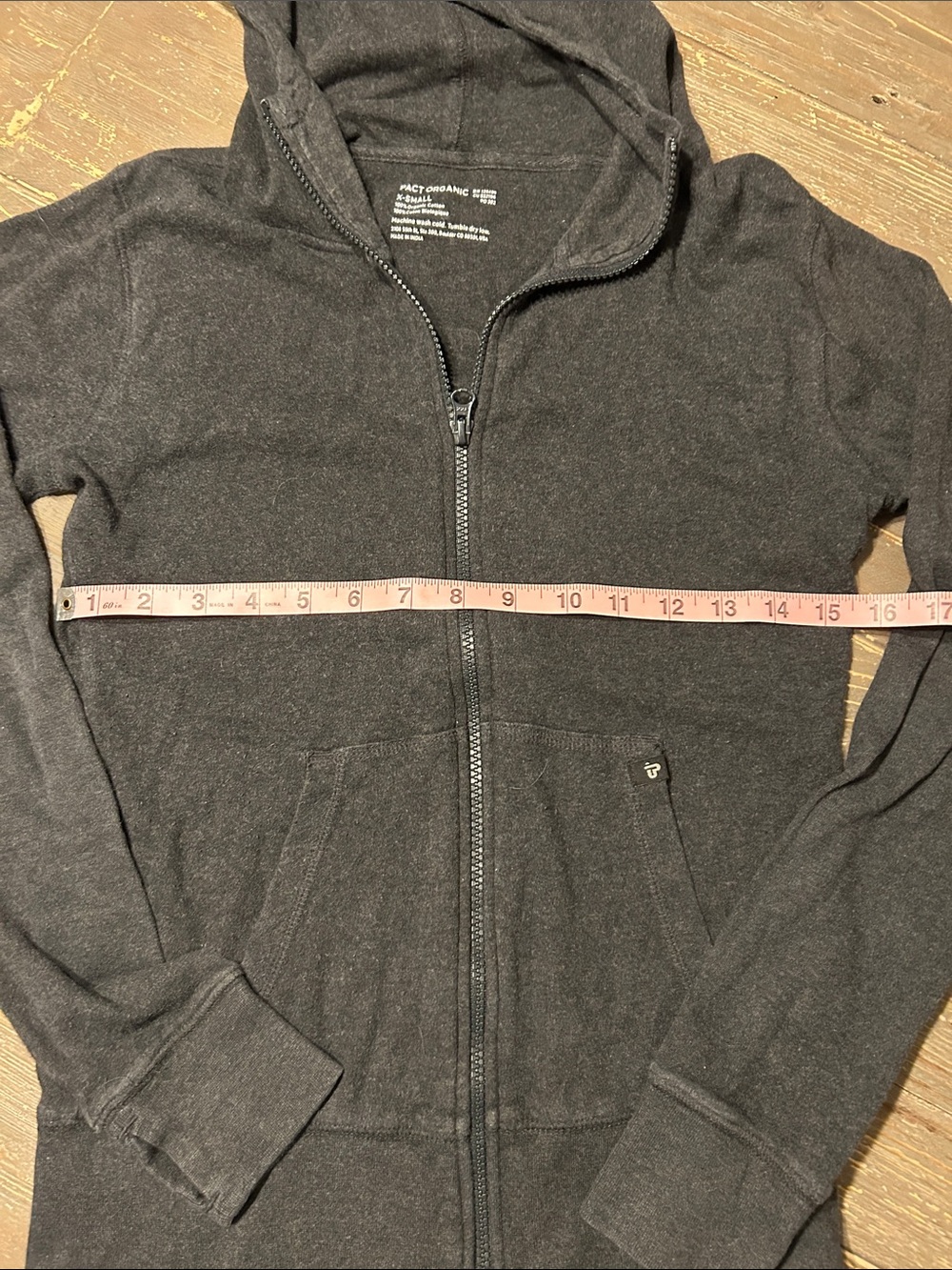 Pact Women’s Charcoal Gray Zip-Up Hoodie - Picture 2 of 9